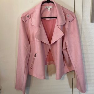 Bubble gum pink short long sleeve jacket.